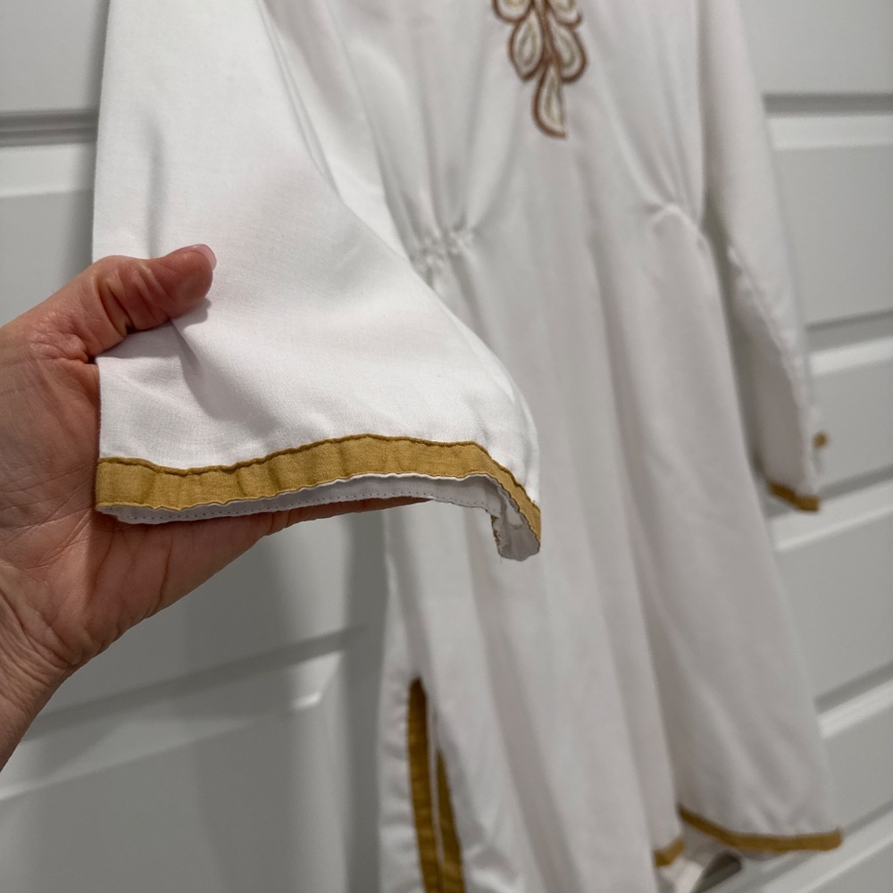 NWOT Beach Coverup white and gold OS - Picture 4 of 6